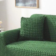 Housse de coussin Tissu gaufré · Vert forêt