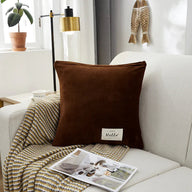 Housse de coussin Velours · Marron