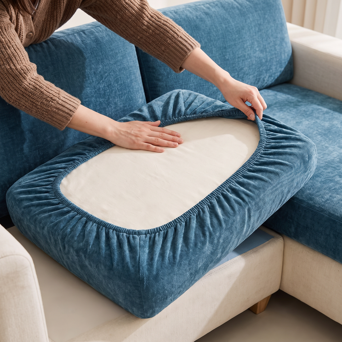 Installation d’une housse d’assise ajustée