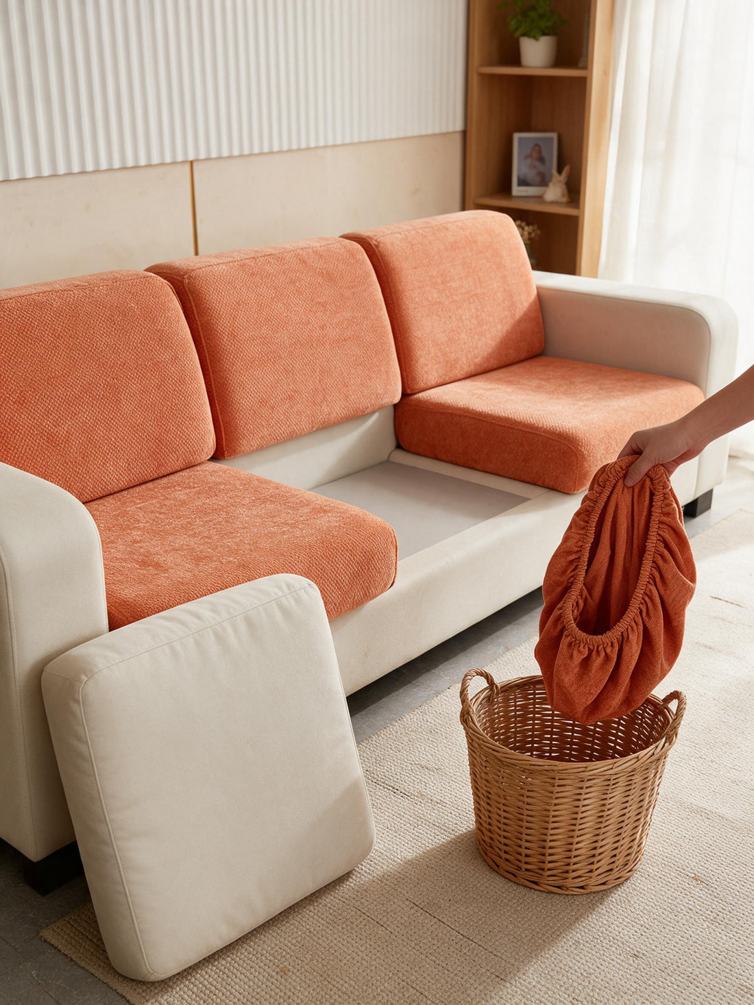 Retrait d’une seule housse d’assise pour la laver