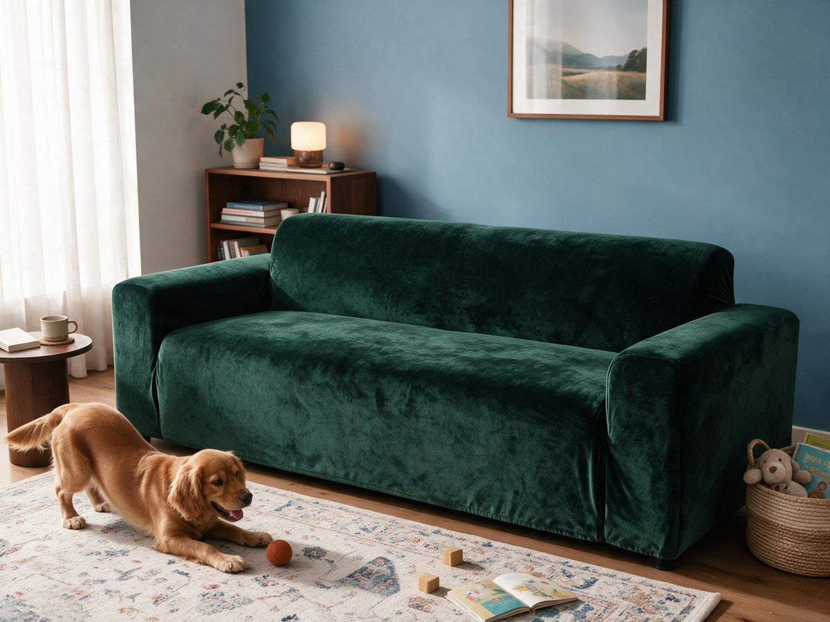 Avant et après : canapé avec une housse Casamé