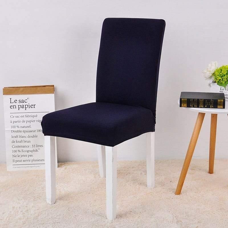 Housse de chaise Unie · Bleu marine · Extensible