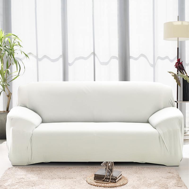 Housse de canapé Unie · Blanc craie · Extensible