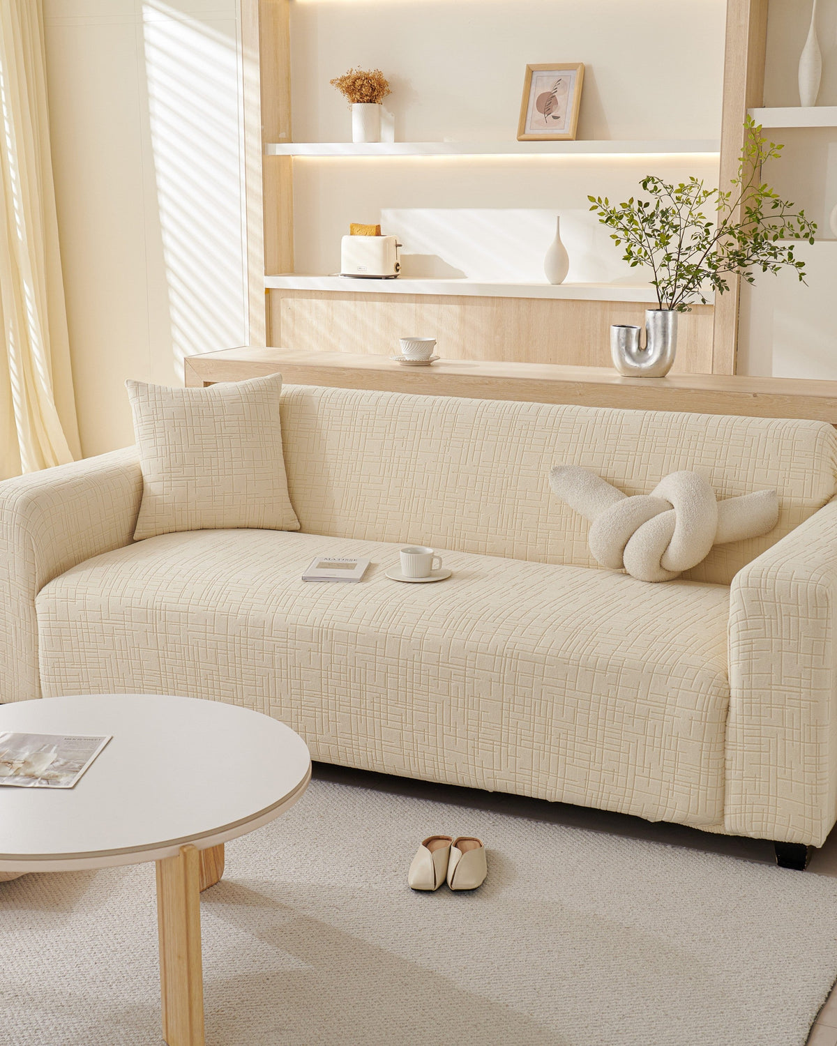 Housse de canapé Arquette · Beige · Extensible (vue 2)