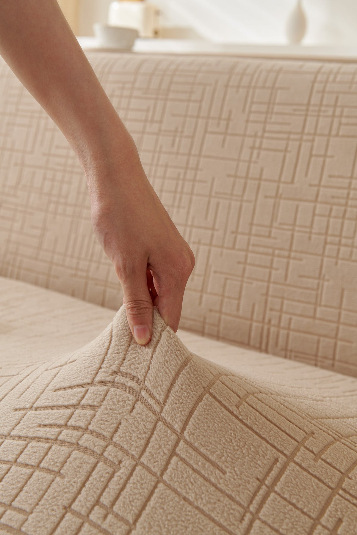 Housse de canapé Arquette · Camel · Extensible (vue 5)