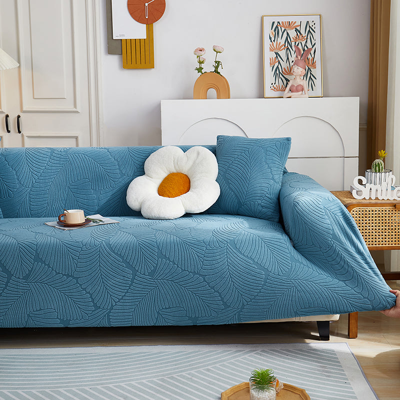 Housse de canapé Avelia · Bleu · Extensible (vue 3)