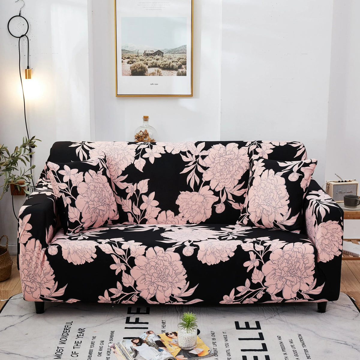Housse de canapé Azrose · Imprimé · Extensible