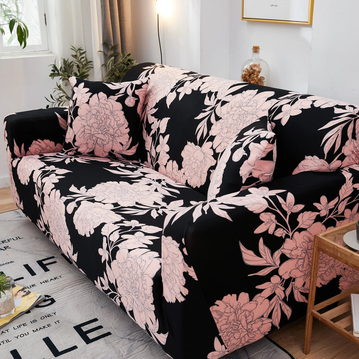 Housse de canapé Azrose · Imprimé · Extensible (vue 2)