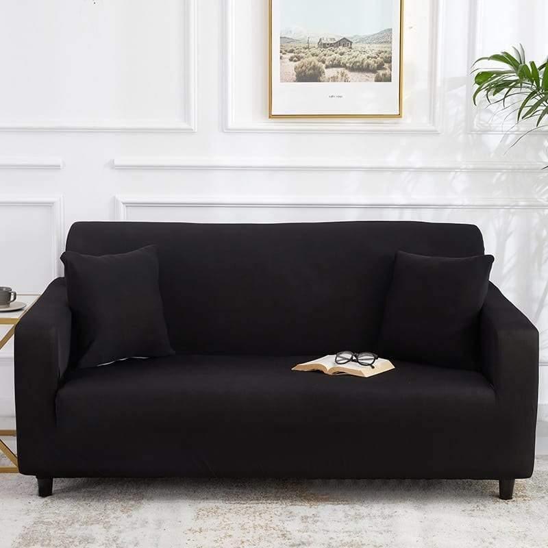 Housse de canapé Unie · Noir · Extensible