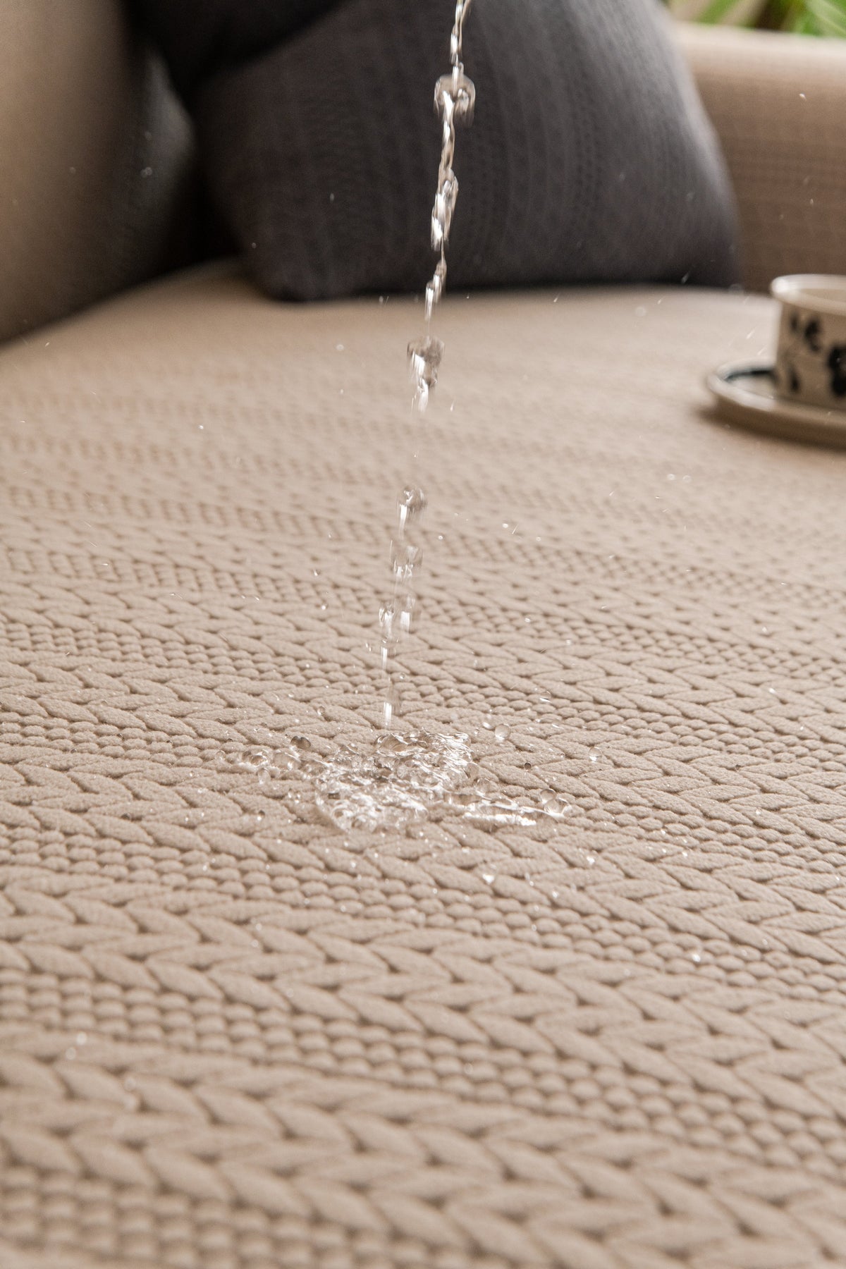 Housse de canapé Braelyn · Kaki · Extensible (vue 4)