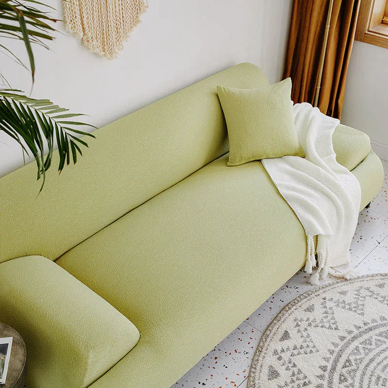 Housse de canapé Tissu cloqué Imperméable · Vert haricot · Extensible