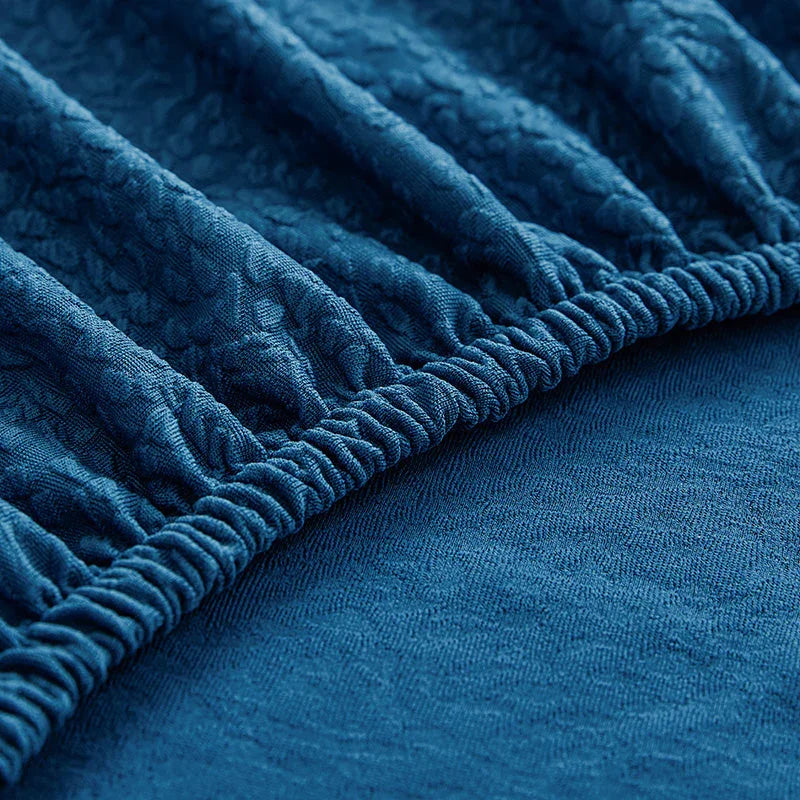 Housse de canapé Tissu cloqué Imperméable · Bleu vif · Extensible (vue 3)