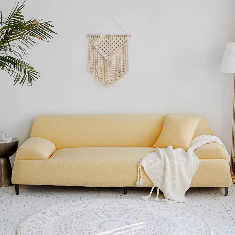 Housse de canapé Tissu cloqué Imperméable · Jaune oie · Extensible