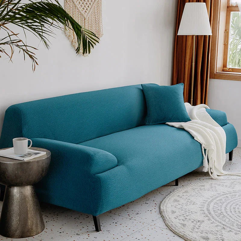 Housse de canapé Tissu cloqué Imperméable · Indigo · Extensible (vue 2)