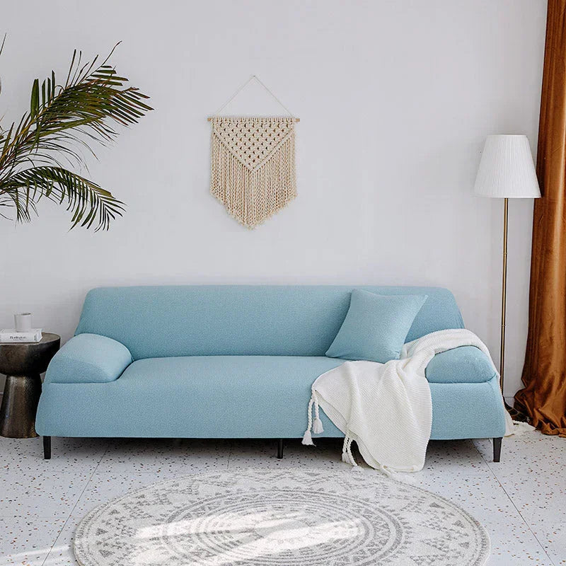 Housse de canapé Tissu cloqué Imperméable · Bleu clair · Extensible