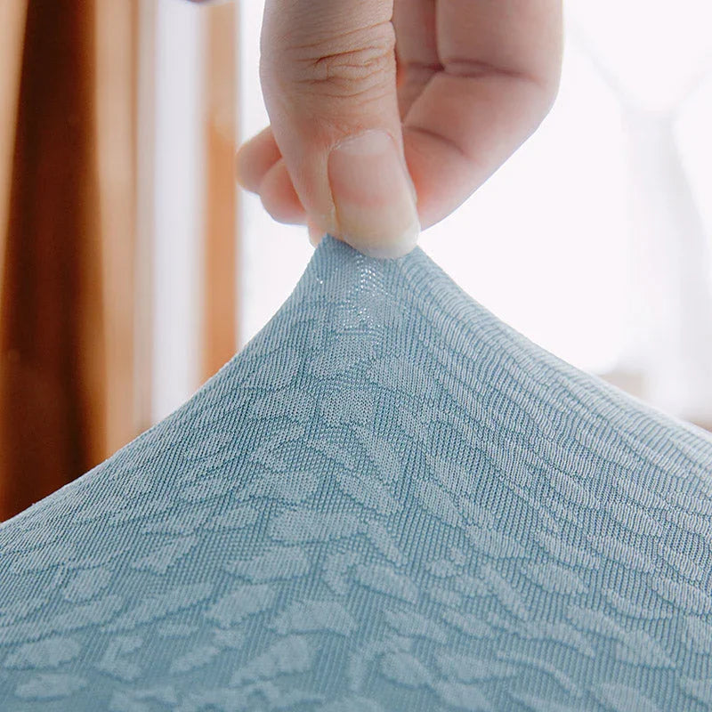 Housse de canapé Tissu cloqué Imperméable · Bleu clair · Extensible (vue 4)