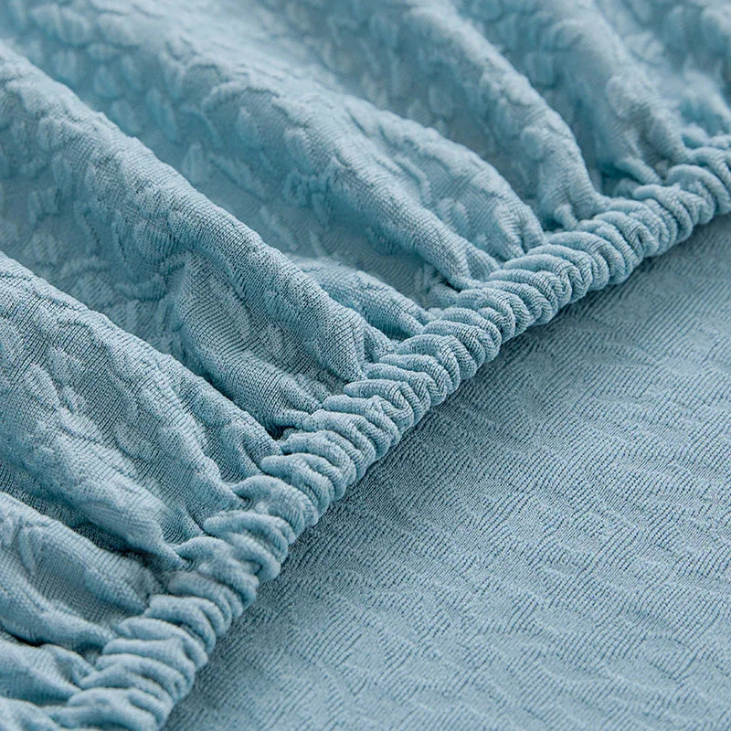 Housse de canapé Tissu cloqué Imperméable · Bleu clair · Extensible (vue 5)