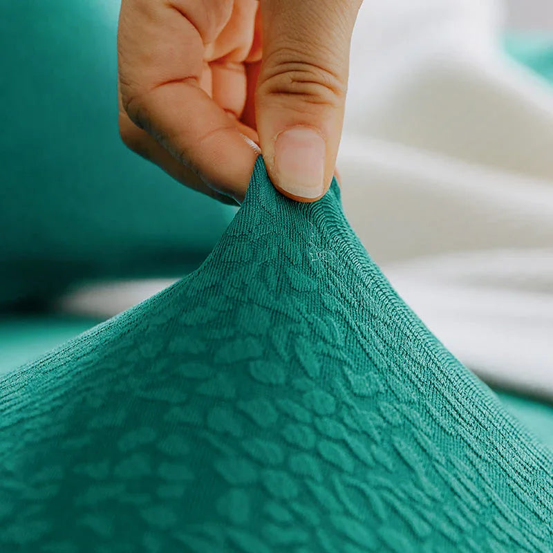 Housse de canapé Tissu cloqué Imperméable · Vert sapin · Extensible (vue 2)