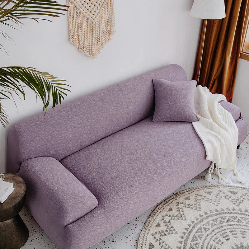Housse de canapé Tissu cloqué Imperméable · Violet taro · Extensible (vue 4)