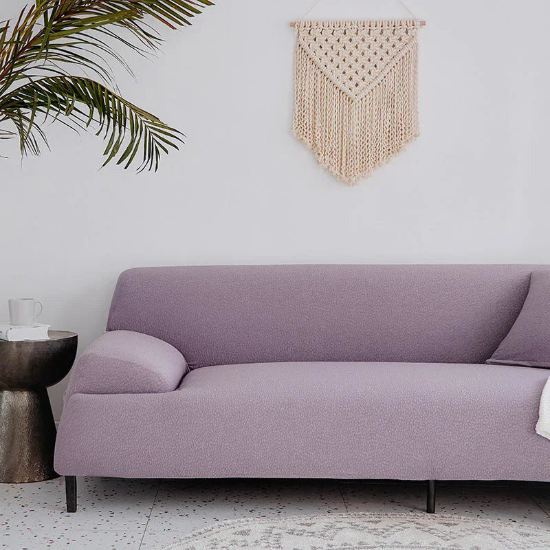 Housse de canapé Tissu cloqué Imperméable · Violet taro · Extensible (vue 7)