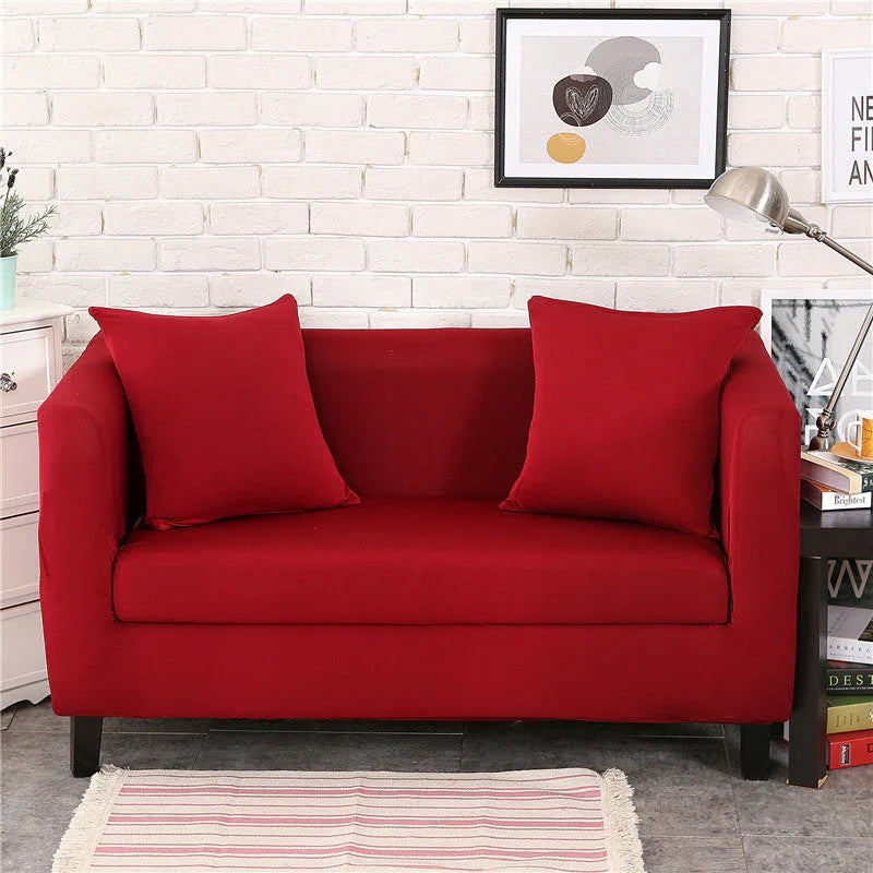 Housse de canapé Unie · Rouge carmin · Extensible
