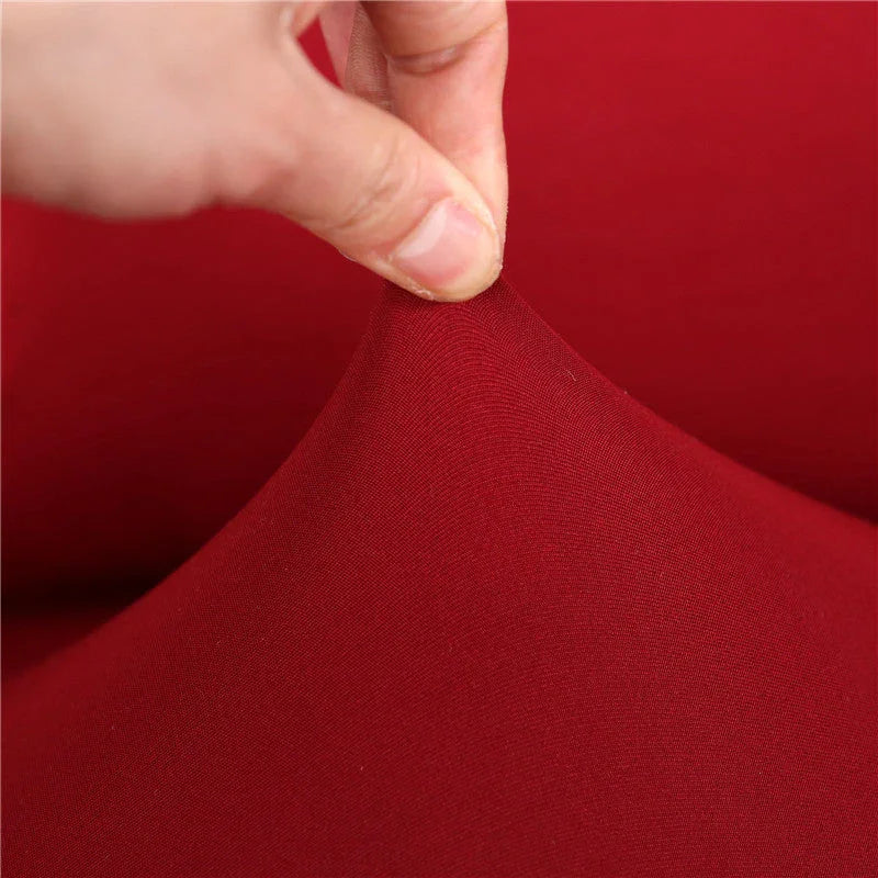 Housse de canapé Unie · Rouge carmin · Extensible (vue 3)