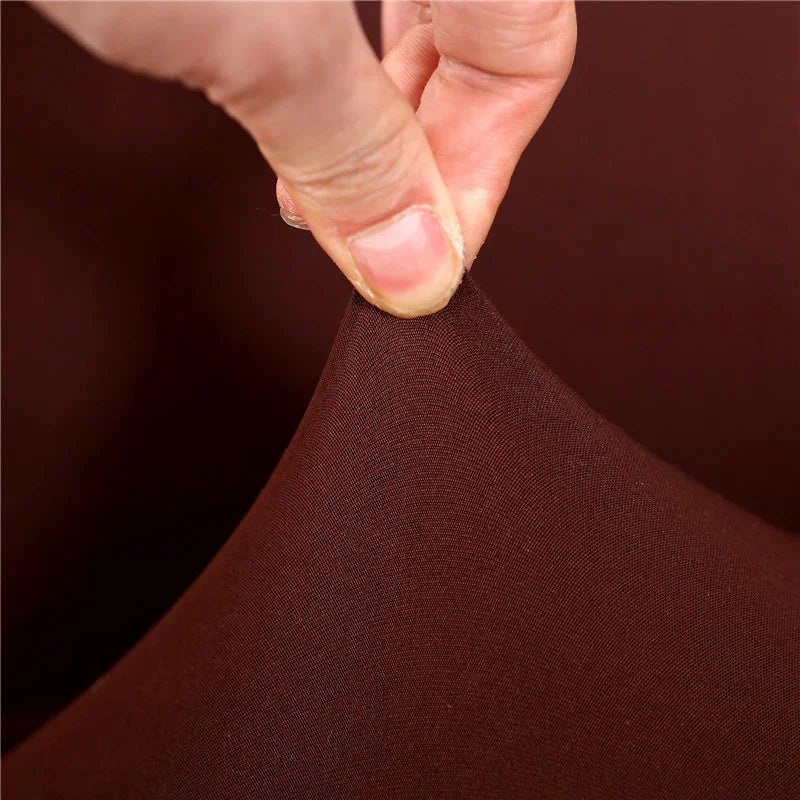 Housse de canapé Unie · Marron caramel · Extensible (vue 3)