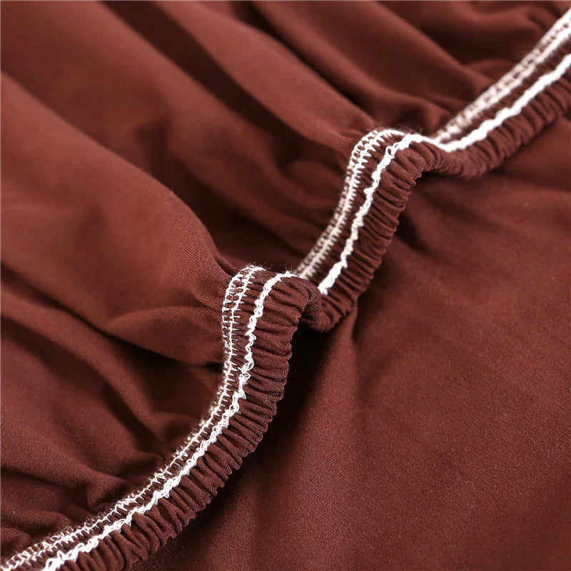Housse de canapé Unie · Marron caramel · Extensible (vue 5)