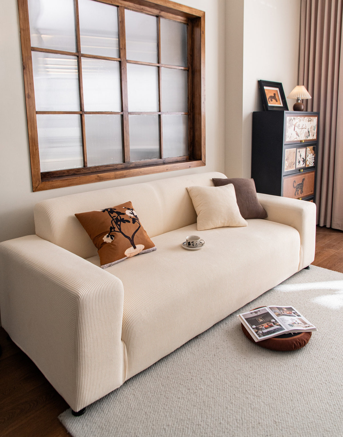 Housse de canapé Cordelle · Beige · Extensible (vue 2)