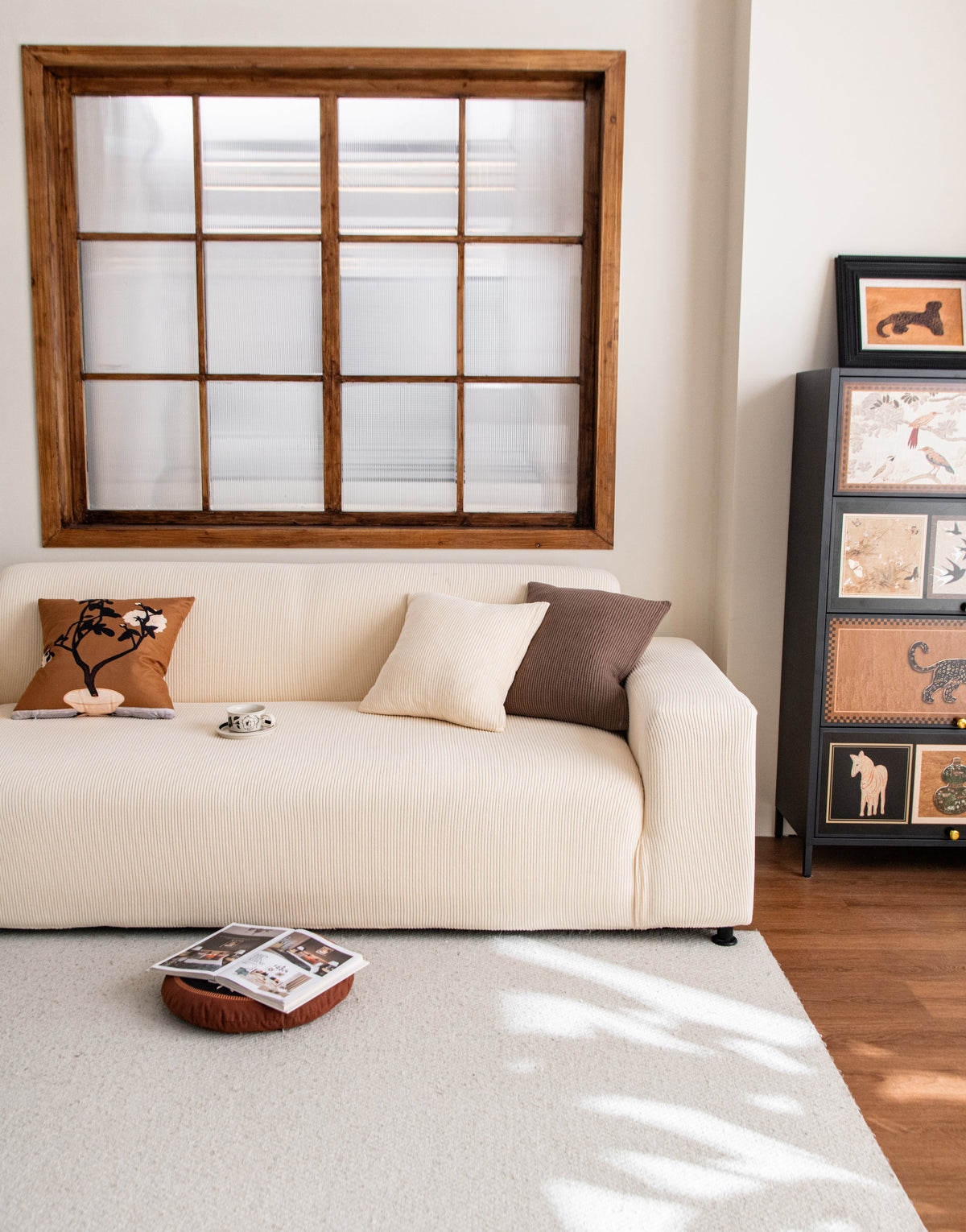 Housse de canapé Cordelle · Beige · Extensible (vue 7)