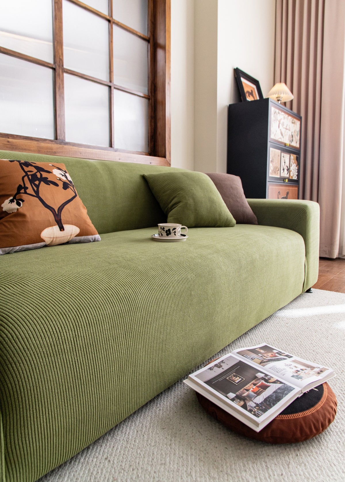 Housse de canapé Cordelle · Vert · Extensible