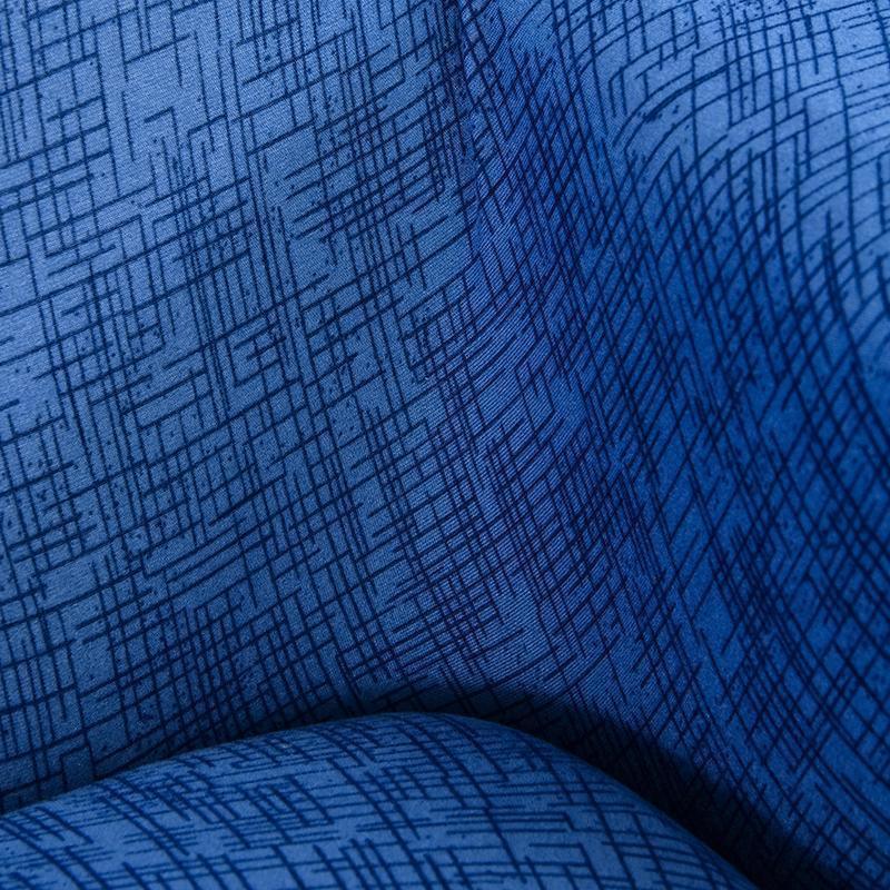 Housse de canapé Effet chiné · Bleu · Extensible (vue 2)