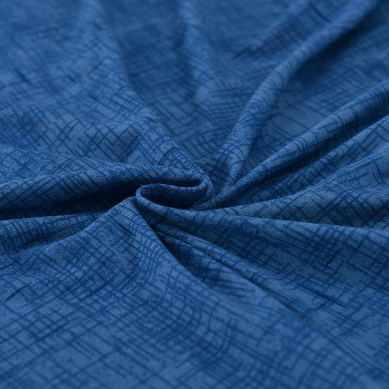 Housse de canapé Effet chiné · Bleu · Extensible (vue 6)