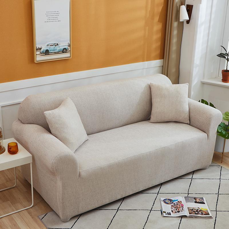 Housse de canapé Effet chiné · Ivoire · Extensible