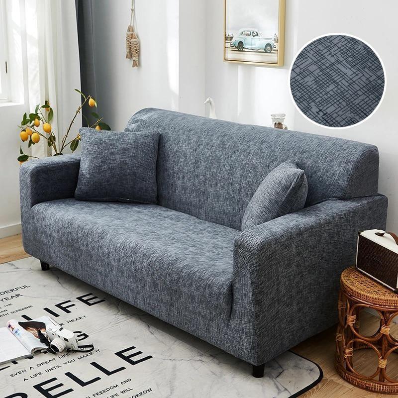 Housse de canapé Effet chiné · Gris · Extensible