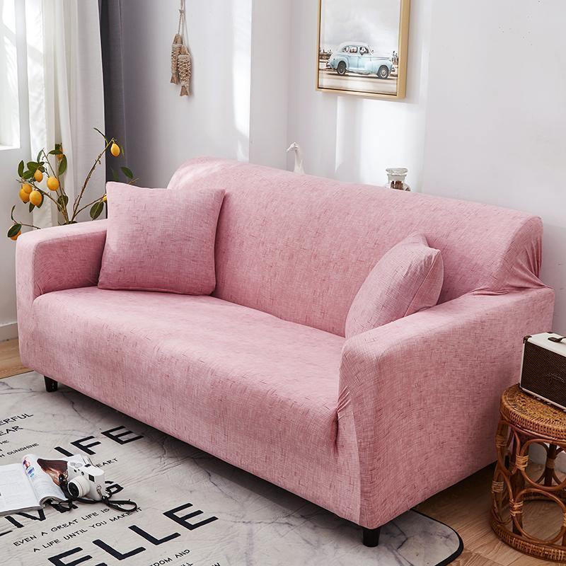 Housse de canapé Effet chiné · Rose · Extensible