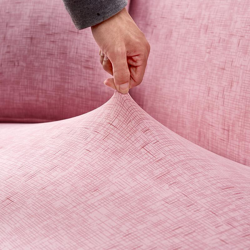 Housse de canapé Effet chiné · Rose · Extensible (vue 2)