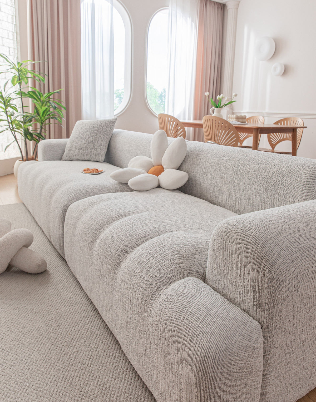 Housse de canapé Crossmere · Gris perle · Extensible (vue 4)