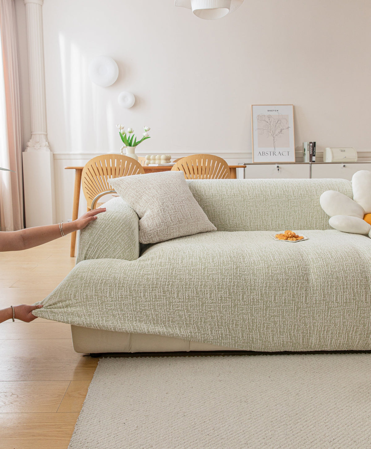 Housse de canapé Crossmere · Vert · Extensible (vue 3)