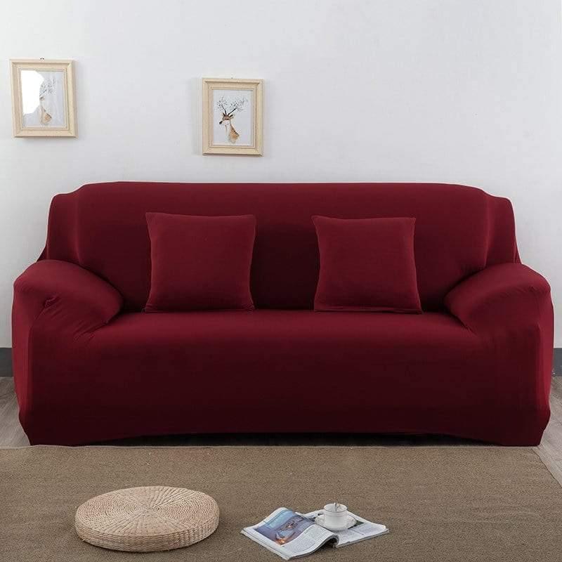 Housse de canapé Unie · Rouge grenat · Extensible