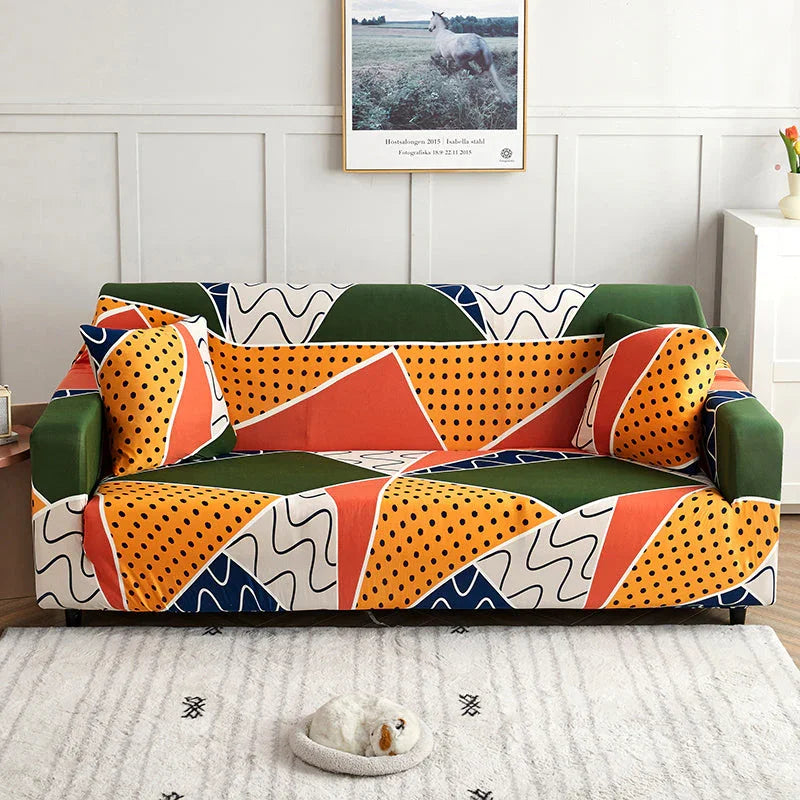Housse de canapé Geo Chic · Imprimé · Extensible