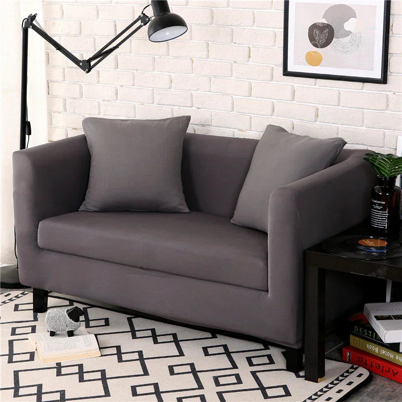 Housse de canapé Unie · Gris ardoise · Extensible (vue 2)