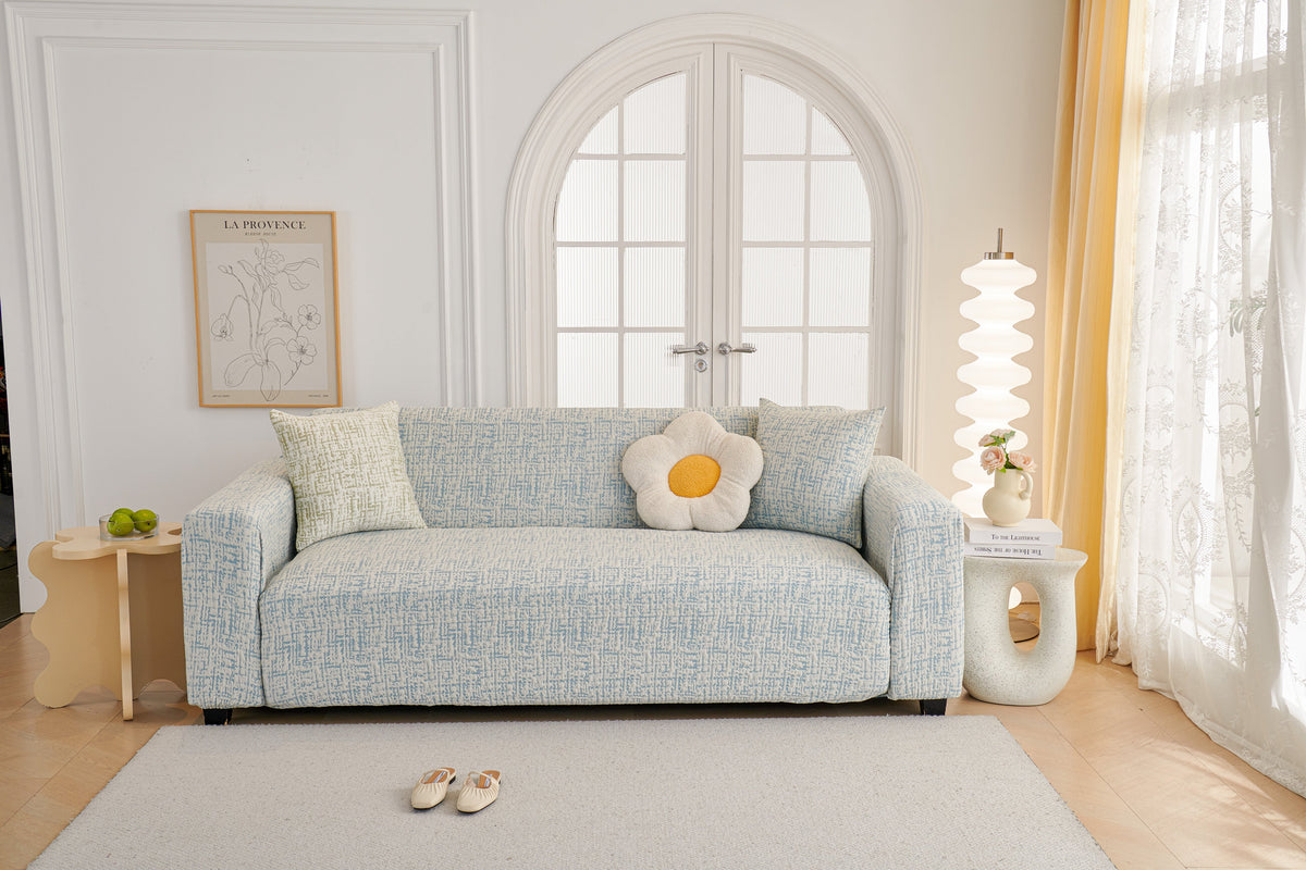 Housse de canapé Gridelle · Bleu · Extensible (vue 7)