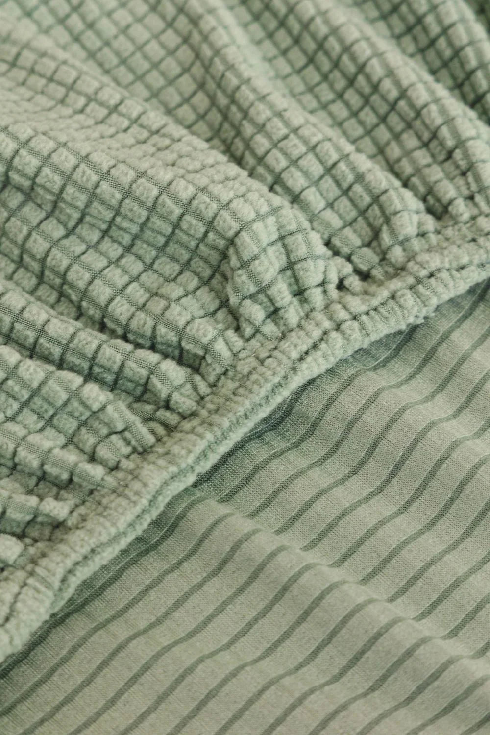 Housse de canapé Jacquard · Vert sauge · Extensible (vue 7)