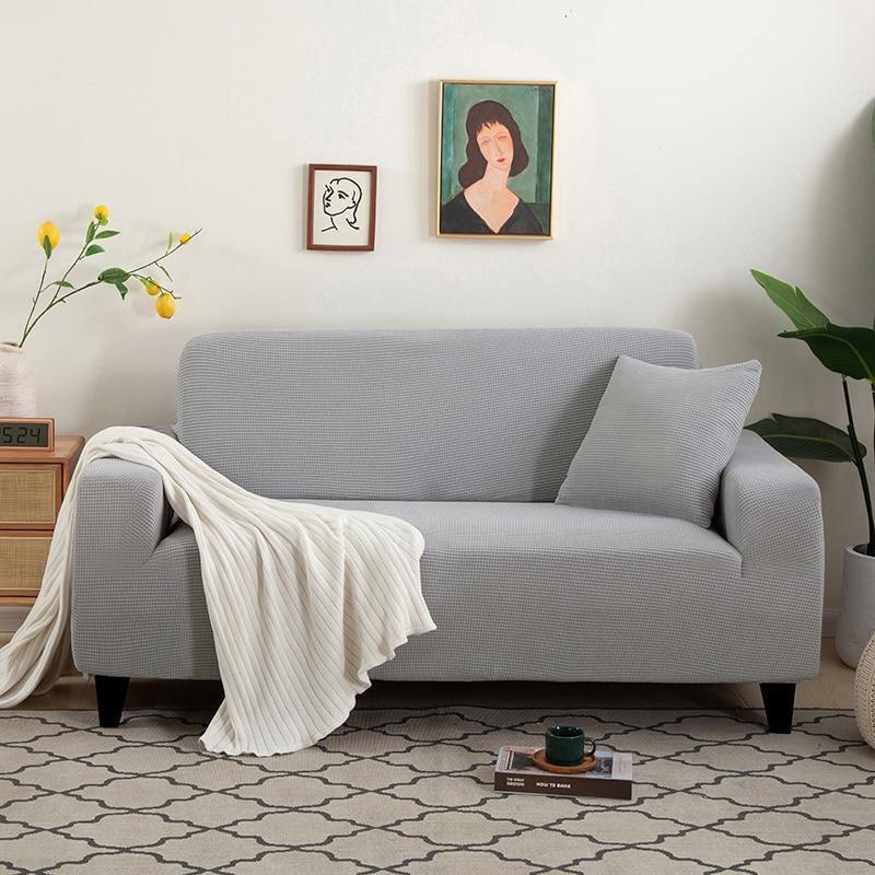 Housse de canapé Jacquard · Gris clair · Extensible