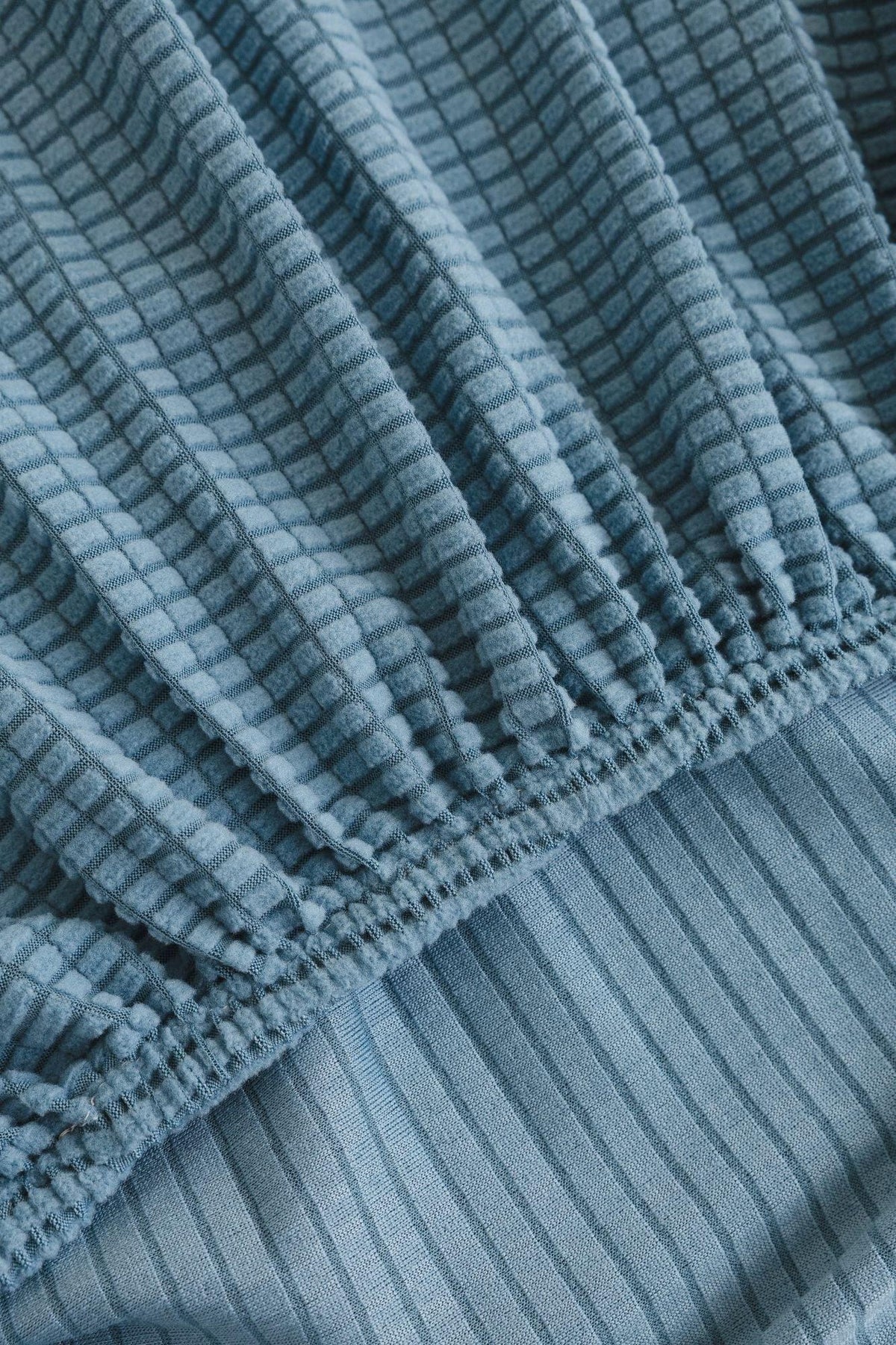 Housse de canapé Jacquard · Bleu ciel · Extensible (vue 5)