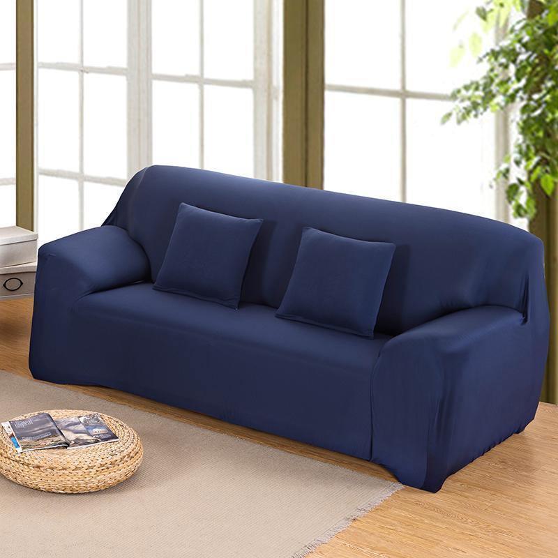 Housse de canapé Unie · Bleu nuit · Extensible