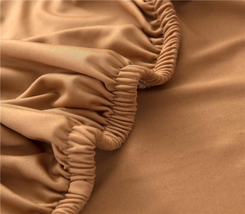 Housse de canapé Unie · Ocre · Extensible (vue 4)