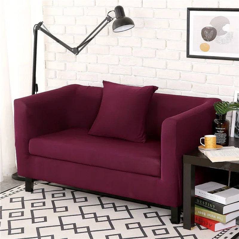 Housse de canapé Unie · Prune · Extensible (vue 2)