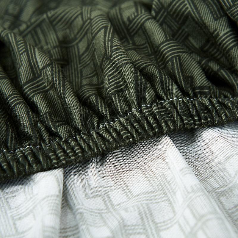 Housse de canapé Motif géométrique · Vert olive · Extensible (vue 4)